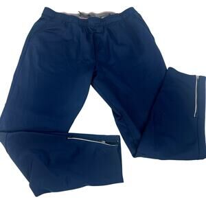 Fourlaps Mens Navy Blue Athletic Joggers Zip Pockets Elastic Waist XL